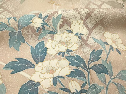 平和屋着物■訪問着　作家物　草花文　暈し染め　金彩　正絹　逸品　DABI3932ya