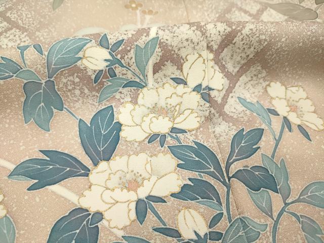 平和屋着物■訪問着　作家物　草花文　暈し染め　金彩　正絹　逸品　DABI3932ya