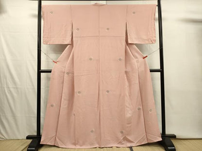 平和屋着物■上質な小紋　寿光織　飛鶴丸文　銀糸　正絹　逸品　DABI3933ya