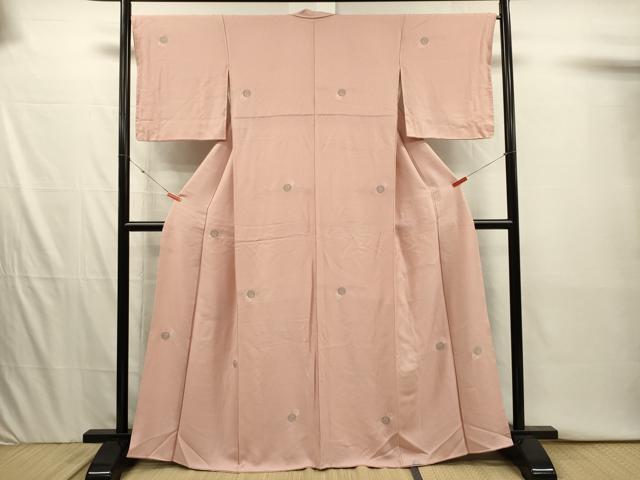 平和屋着物■上質な小紋　寿光織　飛鶴丸文　銀糸　正絹　逸品　DABI3933ya