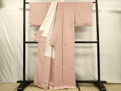 平和屋着物■上質な小紋　寿光織　飛鶴丸文　銀糸　正絹　逸品　DABI3933ya