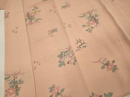 平和屋着物■上質な小紋　雪芝花文　金彩　正絹　逸品　DABI3937ya