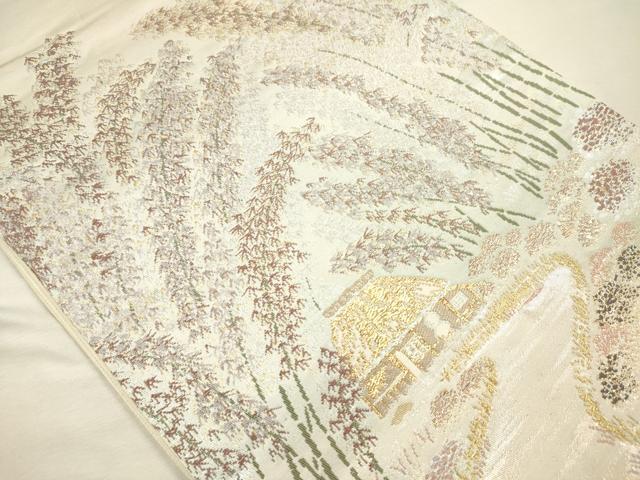 平和屋着物◎六通柄袋帯　唐織　京の絵姿　金銀糸　正絹　逸品　DABI3950ya