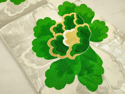 平和屋着物◎六通柄袋帯　唐織　舞花文　金銀糸　正絹　逸品　DABI3953ya