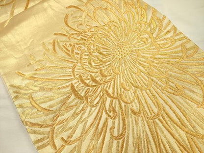 平和屋着物◎六通柄袋帯　乱菊　金糸　正絹　逸品　DABI3955ya