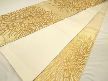 平和屋着物◎六通柄袋帯　乱菊　金糸　正絹　逸品　DABI3955ya