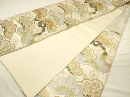 平和屋着物◎六通柄袋帯　花松文　金銀糸　正絹　逸品　DABI3960ya