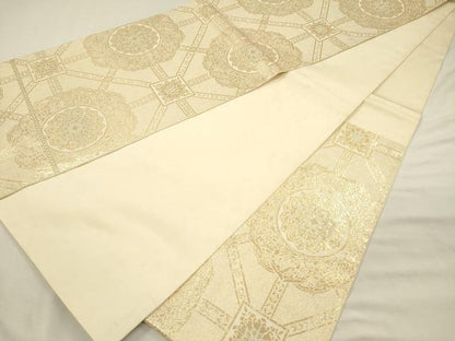 平和屋着物◎六通柄　本袋帯　正倉院花文　金糸　正絹　逸品　DABI3964ya