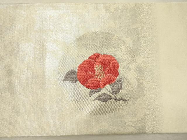 平和屋着物◎九寸名古屋帯　花丸文　金糸　引箔　正絹　逸品　DABI3966ya