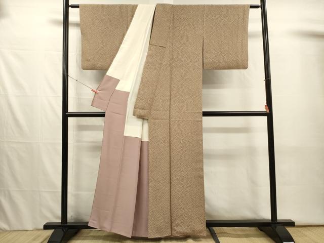 平和屋着物■江戸小紋　花唐草文　正絹　逸品　DABI3997ya