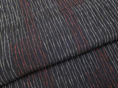 平和屋着物▽上質なお召　単衣　変わり間道　正絹　逸品　DABI4002du