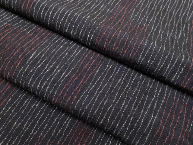 平和屋着物▽上質なお召　単衣　変わり間道　正絹　逸品　DABI4002du