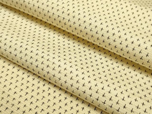 平和屋着物▽本塩沢　単衣　十字絣　正絹　逸品　DABI4003du