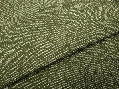 平和屋着物▽上質な紬　単衣　麻の葉文様　正絹　逸品　DABI4004du