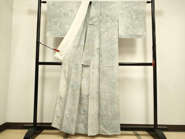 平和屋着物▽上質な小紋　単衣　作家物　霞文　暈し染め　正絹　逸品　DABI4006du
