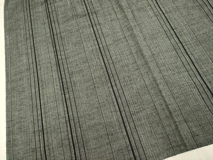 平和屋着物▽上質な紬　単衣　縞　正絹　逸品　DABI4007du
