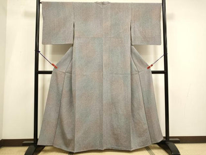 平和屋着物▽上質な小紋　単衣　霞文　暈し染め　正絹　逸品　DABI4016du