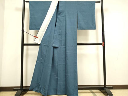 平和屋着物▽上質な小紋　単衣　枝葉文　正絹　逸品　DABI4018du