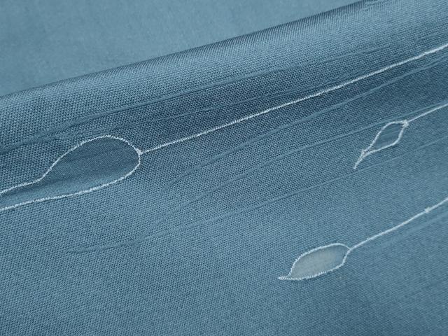 平和屋着物▽上質な小紋　単衣　枝葉文　正絹　逸品　DABI4018du
