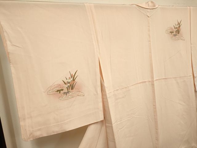 平和屋着物▽訪問着　単衣　風景花文　暈し染め　金彩　ロング丈　正絹　逸品　DABI4022du