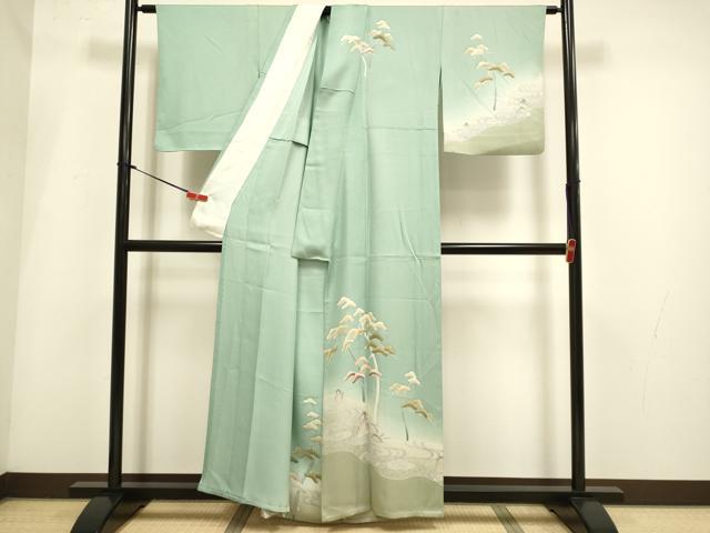 平和屋着物▽訪問着　単衣　松文　暈し染め　正絹　逸品　DABI4027du