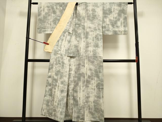 平和屋着物▽上質な小紋　単衣　樹林文　正絹　逸品　DABI4041du