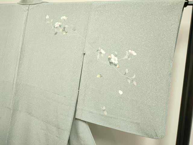 平和屋着物▽訪問着　単衣　友禅　枝花文　暈し染め　正絹　逸品　DABI4042du