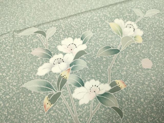 平和屋着物▽訪問着　単衣　友禅　枝花文　暈し染め　正絹　逸品　DABI4042du