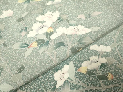 平和屋着物▽訪問着　単衣　友禅　枝花文　暈し染め　正絹　逸品　DABI4042du