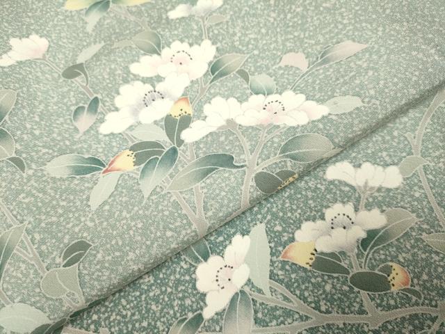 平和屋着物▽訪問着　単衣　友禅　枝花文　暈し染め　正絹　逸品　DABI4042du