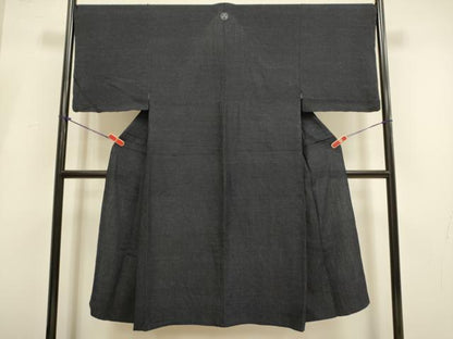 平和屋着物▽上質な紬　単衣　霞文　正絹　逸品　DABI4043du