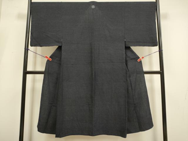平和屋着物▽上質な紬　単衣　霞文　正絹　逸品　DABI4043du