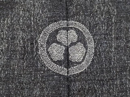 平和屋着物▽上質な紬　単衣　霞文　正絹　逸品　DABI4043du