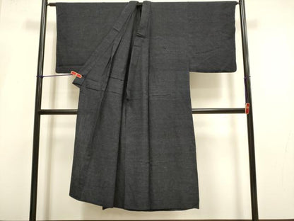 平和屋着物▽上質な紬　単衣　霞文　正絹　逸品　DABI4043du