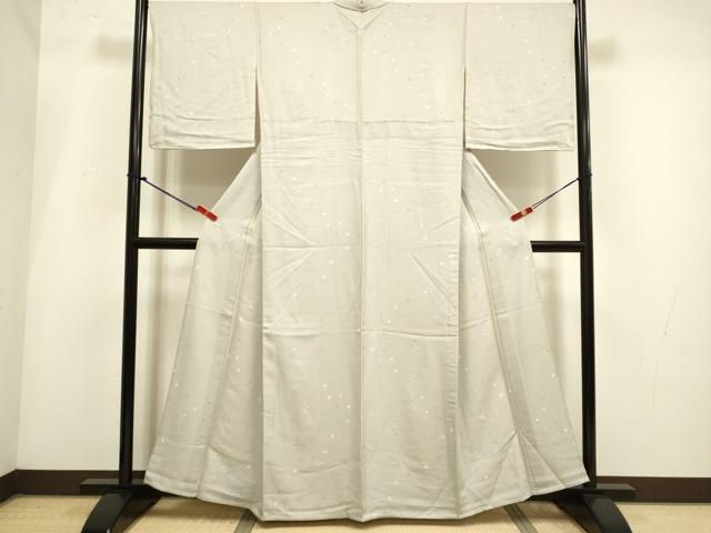 平和屋着物▽上質な小紋　単衣　吹き寄せ地紋　正絹　逸品　DABI4044du