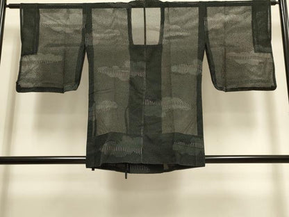 平和屋着物▽道行コート　スリーシーズン　春夏秋　塵除け　雲文　正絹　逸品　DABI4045du