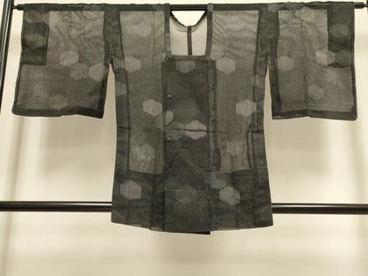 平和屋着物▽道行コート　スリーシーズン　春夏秋　塵除け　亀甲文　正絹　逸品　DABI4049du