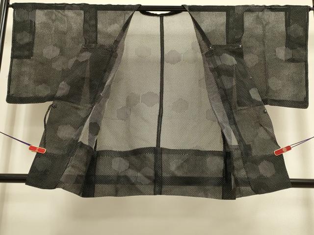 平和屋着物▽道行コート　スリーシーズン　春夏秋　塵除け　亀甲文　正絹　逸品　DABI4049du