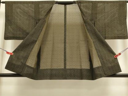 平和屋着物▽道行コート　スリーシーズン　春夏秋　塵除け　霞文　正絹　逸品　DABI4054du