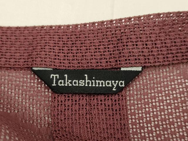 平和屋着物▽道行コート　スリーシーズン　春夏秋　塵除け　芝文　小豆色　高島屋扱い　正絹　逸品　未使用　DABI4055du