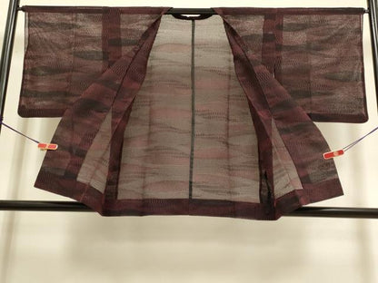 平和屋着物▽道行コート　スリーシーズン　春夏秋　塵除け　霞文　正絹　逸品　DABI4056du