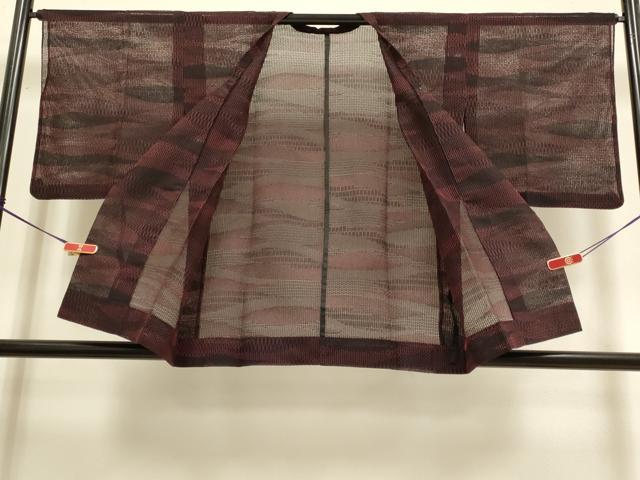 平和屋着物▽道行コート　スリーシーズン　春夏秋　塵除け　霞文　正絹　逸品　DABI4056du