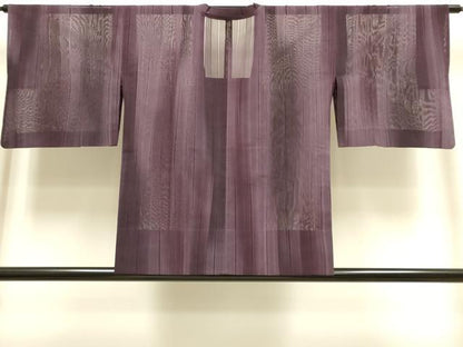 平和屋着物▽道行コート　スリーシーズン　春夏秋　塵除け　縞　正絹　逸品　DABI4060du