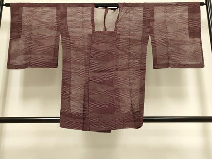 平和屋着物▽道行コート　スリーシーズン　春夏秋　塵除け　霞文　正絹　逸品　DABI4068du