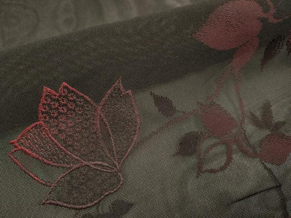 平和屋着物▽中国三大刺繍　スワトウ刺繍　汕頭刺繍　道行コート　スリーシーズン　春夏秋　塵除け　枝花文　正絹　逸品　DABI4070du