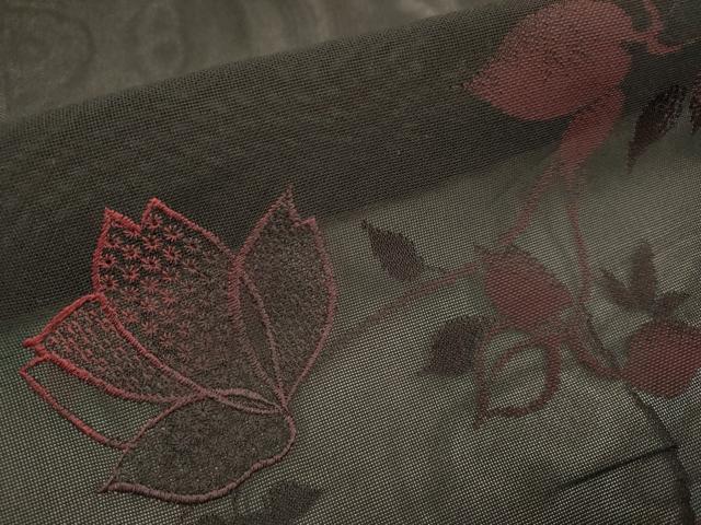 平和屋着物▽中国三大刺繍　スワトウ刺繍　汕頭刺繍　道行コート　スリーシーズン　春夏秋　塵除け　枝花文　正絹　逸品　DABI4070du