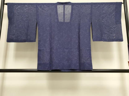 平和屋着物▽道行コート　スリーシーズン　春夏秋　塵除け　抽象文様　濃鼠色　正絹　逸品　DABI4071du