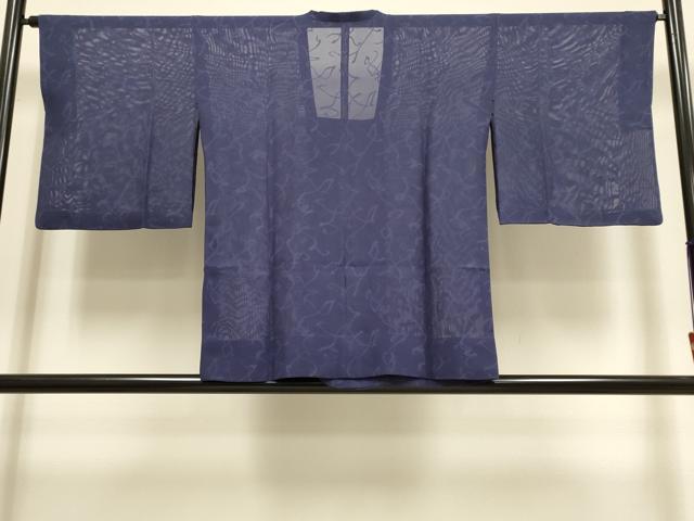 平和屋着物▽道行コート　スリーシーズン　春夏秋　塵除け　抽象文様　濃鼠色　正絹　逸品　DABI4071du