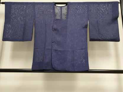 平和屋着物▽道行コート　スリーシーズン　春夏秋　塵除け　抽象文様　濃鼠色　正絹　逸品　DABI4071du
