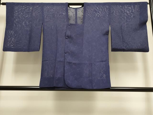 平和屋着物▽道行コート　スリーシーズン　春夏秋　塵除け　抽象文様　濃鼠色　正絹　逸品　DABI4071du